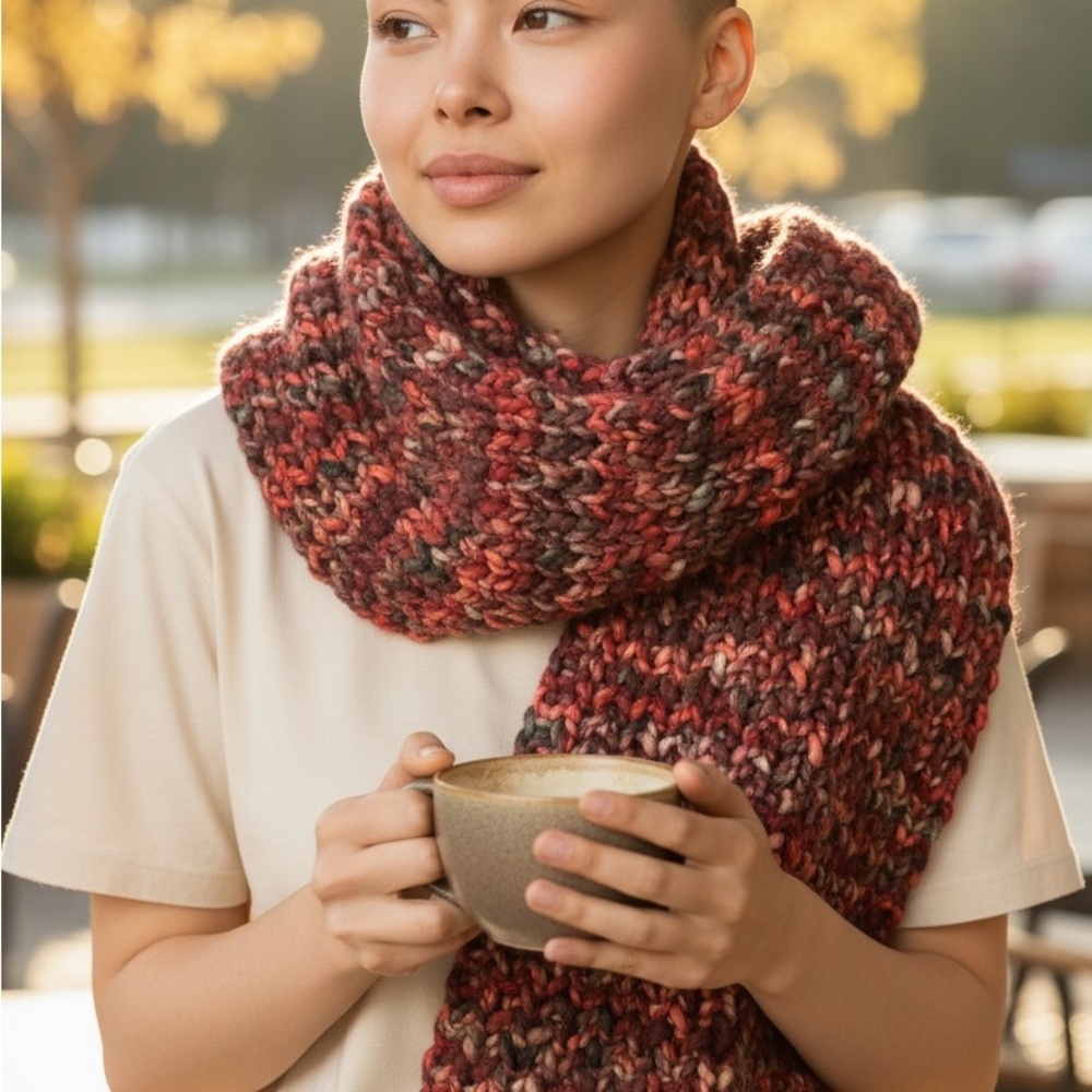 Panache Infiniti scarf. Red and black.